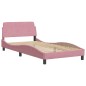 vidaXL Giroletto con Testiera senza Materasso Rosa 100x200 cm Velluto vidaXL Giroletto con Testiera senza Materasso Rosa 100x200 cm Velluto