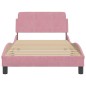 vidaXL Giroletto con Testiera senza Materasso Rosa 100x200 cm Velluto vidaXL Giroletto con Testiera senza Materasso Rosa 100x200 cm Velluto
