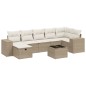 vidaXL Set Divano da Giardino 8 pz con Cuscini Beige in Polyrattan vidaXL Set Divano da Giardino 8 pz con Cuscini Beige in Polyrattan