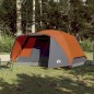 vidaXL Tenda da Famiglia con Portico per 6 Persone Grigio e Arancione
