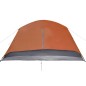 vidaXL Tenda da Famiglia con Portico per 6 Persone Grigio e Arancione