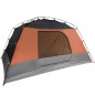 vidaXL Tenda da Famiglia con Portico per 6 Persone Grigio e Arancione
