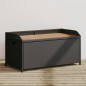 vidaXL Panca Portaoggetti Nera 100x50x52 cm Polyrattan e Legno Acacia vidaXL Panca Portaoggetti Nera 100x50x52 cm Polyrattan e Legno Acacia