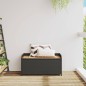 vidaXL Panca Portaoggetti Nera 100x50x52 cm Polyrattan e Legno Acacia vidaXL Panca Portaoggetti Nera 100x50x52 cm Polyrattan e Legno Acacia