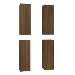 Mobili TV 4 pz Rovere Marrone 30,5x30x90 cm Legno Multistrato