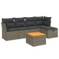 vidaXL Set Divano da Giardino 6 pz con Cuscini Grigio in Polyrattan vidaXL Set Divano da Giardino 6 pz con Cuscini Grigio in Polyrattan