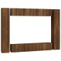 Set Mobili Porta TV 10 pz Rovere Marrone in Legno Multistrato Set Mobili Porta TV 10 pz Rovere Marrone in Legno Multistrato