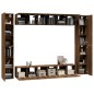 Set Mobili Porta TV 10 pz Rovere Marrone in Legno Multistrato Set Mobili Porta TV 10 pz Rovere Marrone in Legno Multistrato