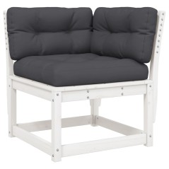 vidaXL Divano Angolare Giardino Cuscini Bianco 73x73x78 Massello Pino