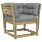 vidaXL Divano Giardino Braccioli con Cuscini Legno di Pino Impregnato vidaXL Divano Giardino Braccioli con Cuscini Legno di Pino Impregnato