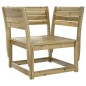 vidaXL Divano Giardino Braccioli con Cuscini Legno di Pino Impregnato vidaXL Divano Giardino Braccioli con Cuscini Legno di Pino Impregnato