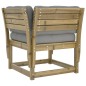 vidaXL Divano Giardino Braccioli con Cuscini Legno di Pino Impregnato vidaXL Divano Giardino Braccioli con Cuscini Legno di Pino Impregnato
