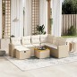 vidaXL Set Divano da Giardino 8 pz con Cuscini Beige in Polyrattan vidaXL Set Divano da Giardino 8 pz con Cuscini Beige in Polyrattan