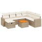vidaXL Set Divano da Giardino 8 pz con Cuscini Beige in Polyrattan vidaXL Set Divano da Giardino 8 pz con Cuscini Beige in Polyrattan