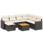 vidaXL Set Divani da Giardino con Cuscini 8 pz Nero in Polyrattan vidaXL Set Divani da Giardino con Cuscini 8 pz Nero in Polyrattan