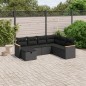 vidaXL Set Divani da Giardino con Cuscini 7pz Nero Polyrattan vidaXL Set Divani da Giardino con Cuscini 7pz Nero Polyrattan