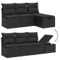vidaXL Set Divani da Giardino con Cuscini 7pz Nero Polyrattan vidaXL Set Divani da Giardino con Cuscini 7pz Nero Polyrattan