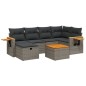 vidaXL Set Divani da Giardino 7 pz con Cuscini Grigio in Polyrattan vidaXL Set Divani da Giardino 7 pz con Cuscini Grigio in Polyrattan