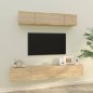 Set di Mobili Porta TV 4 pz Rovere Sonoma in Legno Multistrato Set di Mobili Porta TV 4 pz Rovere Sonoma in Legno Multistrato