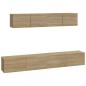 Set di Mobili Porta TV 4 pz Rovere Sonoma in Legno Multistrato Set di Mobili Porta TV 4 pz Rovere Sonoma in Legno Multistrato