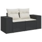 vidaXL Set Divani da Giardino con Cuscini 8 pz Nero in Polyrattan vidaXL Set Divani da Giardino con Cuscini 8 pz Nero in Polyrattan