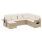 vidaXL Set Divani da Giardino 7 pz con Cuscini Beige in Polyrattan vidaXL Set Divani da Giardino 7 pz con Cuscini Beige in Polyrattan