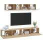 Set di Mobili Porta TV 4 pz Rovere Sonoma in Legno Multistrato Set di Mobili Porta TV 4 pz Rovere Sonoma in Legno Multistrato