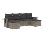 vidaXL Set Divano da Giardino 6 pz con Cuscini Grigio in Polyrattan