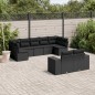 vidaXL Set Divani da Giardino 9 pz con Cuscini Nero in Polyrattan vidaXL Set Divani da Giardino 9 pz con Cuscini Nero in Polyrattan