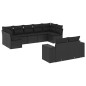 vidaXL Set Divani da Giardino 9 pz con Cuscini Nero in Polyrattan vidaXL Set Divani da Giardino 9 pz con Cuscini Nero in Polyrattan
