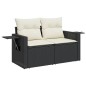 vidaXL Set Divani da Giardino 10pz con Cuscini in Polyrattan Nero vidaXL Set Divani da Giardino 10pz con Cuscini in Polyrattan Nero