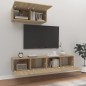 Set di Mobili Porta TV 3 pz Rovere Sonoma in Legno Multistrato Set di Mobili Porta TV 3 pz Rovere Sonoma in Legno Multistrato