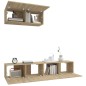 Set di Mobili Porta TV 3 pz Rovere Sonoma in Legno Multistrato Set di Mobili Porta TV 3 pz Rovere Sonoma in Legno Multistrato