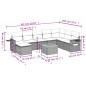 vidaXL Set Divano da Giardino 9 pz con Cuscini Grigio in Polyrattan vidaXL Set Divano da Giardino 9 pz con Cuscini Grigio in Polyrattan