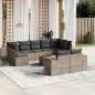 vidaXL Set Divano da Giardino 10 pz con Cuscini Grigio in Polyrattan vidaXL Set Divano da Giardino 10 pz con Cuscini Grigio in Polyrattan