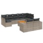 vidaXL Set Divano da Giardino 10 pz con Cuscini Grigio in Polyrattan vidaXL Set Divano da Giardino 10 pz con Cuscini Grigio in Polyrattan
