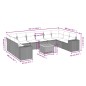 vidaXL Set Divani da Giardino 11 pz con Cuscini in Polyrattan Nero vidaXL Set Divani da Giardino 11 pz con Cuscini in Polyrattan Nero