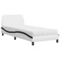 vidaXL Letto con Materasso Bianco e Nero 90x190 cm in Similpelle vidaXL Letto con Materasso Bianco e Nero 90x190 cm in Similpelle
