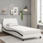 vidaXL Letto con Materasso Bianco e Nero 90x190 cm in Similpelle vidaXL Letto con Materasso Bianco e Nero 90x190 cm in Similpelle