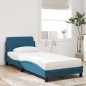 vidaXL Letto con Materasso Blu 90x200 cm in Velluto vidaXL Letto con Materasso Blu 90x200 cm in Velluto