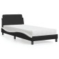 vidaXL Letto con Materasso Nero e Bianco 90x200 cm in Similpelle vidaXL Letto con Materasso Nero e Bianco 90x200 cm in Similpelle