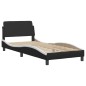 vidaXL Letto con Materasso Nero e Bianco 90x200 cm in Similpelle vidaXL Letto con Materasso Nero e Bianco 90x200 cm in Similpelle