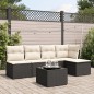 vidaXL Set Divano da Giardino 6 pz con Cuscini Nero in Polyrattan vidaXL Set Divano da Giardino 6 pz con Cuscini Nero in Polyrattan