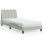 vidaXL Letto con Materasso Grigio Chiaro 80x200 cm in Velluto vidaXL Letto con Materasso Grigio Chiaro 80x200 cm in Velluto