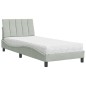 vidaXL Letto con Materasso Grigio Chiaro 80x200 cm in Velluto vidaXL Letto con Materasso Grigio Chiaro 80x200 cm in Velluto