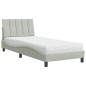 vidaXL Letto con Materasso Grigio Chiaro 90x200 cm in Velluto vidaXL Letto con Materasso Grigio Chiaro 90x200 cm in Velluto