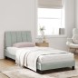 vidaXL Letto con Materasso Grigio Chiaro 90x200 cm in Velluto vidaXL Letto con Materasso Grigio Chiaro 90x200 cm in Velluto