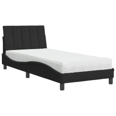 vidaXL Letto con Materasso Nero 90x200 cm in Velluto