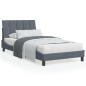 vidaXL Letto con Materasso Grigio Scuro 100x200 cm in Velluto vidaXL Letto con Materasso Grigio Scuro 100x200 cm in Velluto