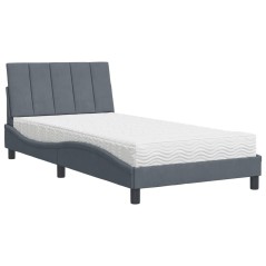 vidaXL Letto con Materasso Grigio Scuro 100x200 cm in Velluto